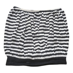 Paris Black & White Elastic Tube Top Sleeveless Shirt